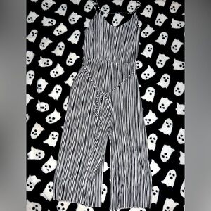 Fashion Nova Black and White Striped Jumpsuit